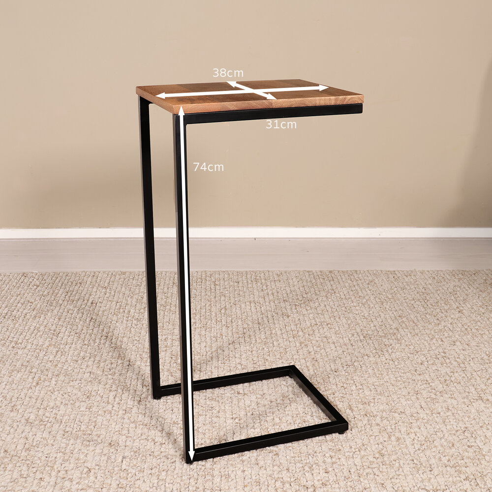 Bijzettafel Industrieel Jerry 74cm bruin mangohout Bijzettafel Industrieel Jerry 74cm bruin mangohout