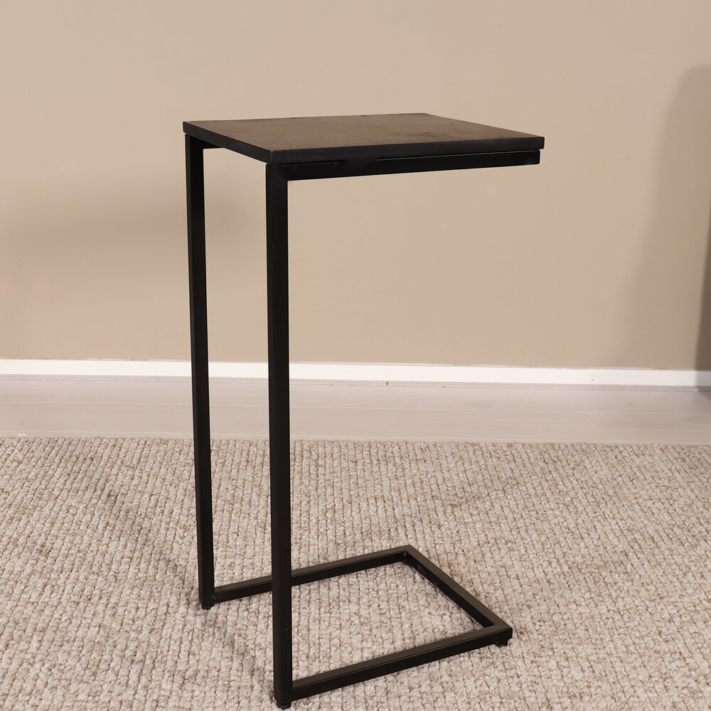 Bijzettafel Industrieel Jerry 74cm zwart mangohout Bijzettafel Industrieel Jerry 74cm zwart mangohout