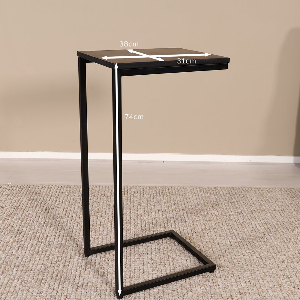 Bijzettafel Industrieel Jerry 74cm zwart mangohout Bijzettafel Industrieel Jerry 74cm zwart mangohout