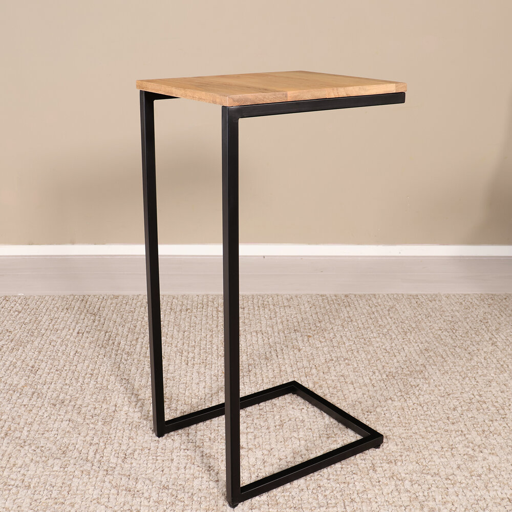 Bijzettafel Industrieel Jerry 74cm lichtbruin mangohout Bijzettafel Industrieel Jerry 74cm lichtbruin mangohout