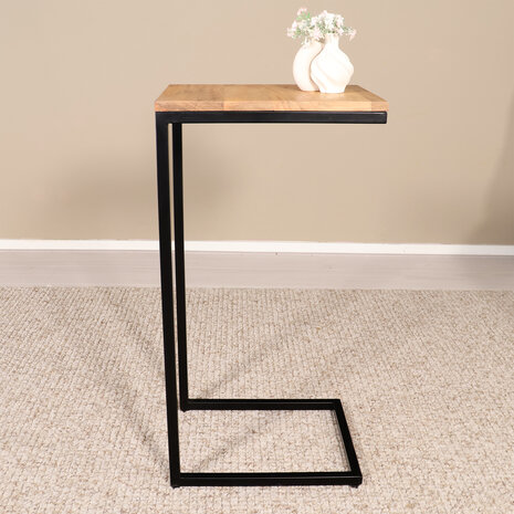 Lizzely Garden & Living Bijzettafel Industrieel Jerry 74cm lichtbruin mangohout Lizzely Garden & Living Bijzettafel Industrieel Jerry 74cm lichtbruin mangohout