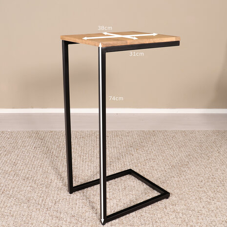 Lizzely Garden & Living Bijzettafel Industrieel Jerry 74cm lichtbruin mangohout Lizzely Garden & Living Bijzettafel Industrieel Jerry 74cm lichtbruin mangohout