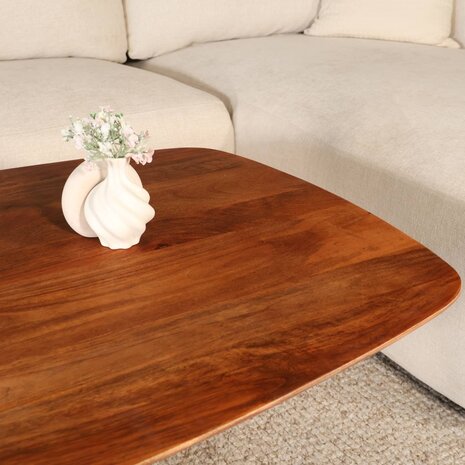 Lizzely Garden & Living Salontafel deens ovaal mangohout 130cm Livy bruin