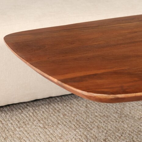 Lizzely Garden & Living Salontafel deens ovaal mangohout 130cm Livy bruin