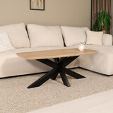 Lizzely Garden & Living Salontafel deens ovaal mangohout 120cm lichtbruin Livy Lizzely Garden & Living Salontafel deens ovaal mangohout 120cm lichtbruin Livy