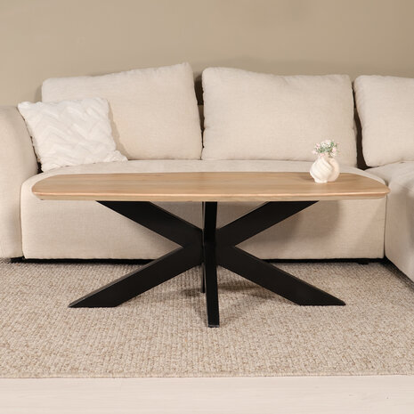 Lizzely Garden & Living Salontafel deens ovaal mangohout 120cm Livy lichtbruin