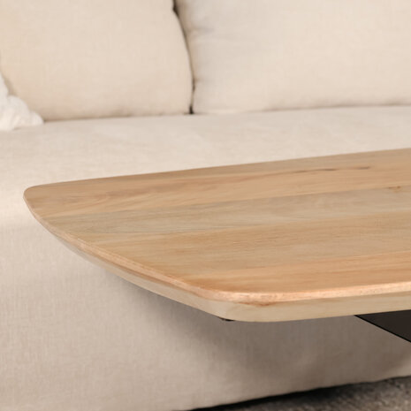 Lizzely Garden & Living Salontafel deens ovaal mangohout 120cm Livy lichtbruin