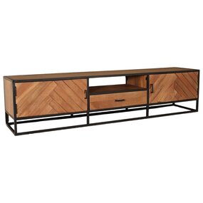 Lizzely Garden & Living Tv meubel visgraat bruin mangohout 210cm Danae Lizzely Garden & Living Tv meubel visgraat bruin mangohout 210cm Danae