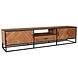 Lizzely Garden & Living TV meubel industrieel Danae bruin visgraat mangohout 210cm Lizzely Garden & Living TV meubel industrieel Danae bruin visgraat mangohout 210cm