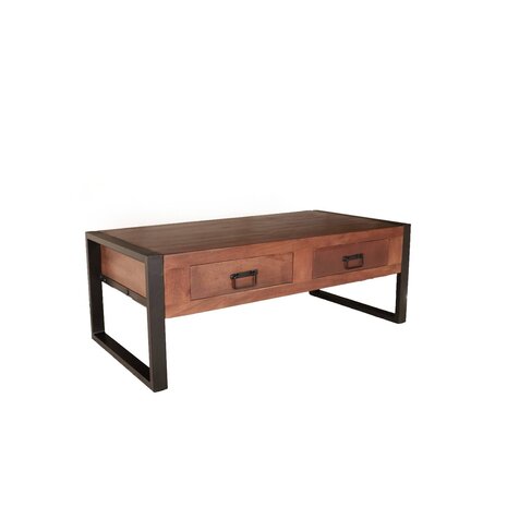 Lizzely Garden & Living Salontafel rechthoekig met lades walnoot bruin mangohout 120cm Kai Lizzely Garden & Living Salontafel rechthoekig met lades walnoot bruin mangohout 120cm Kai