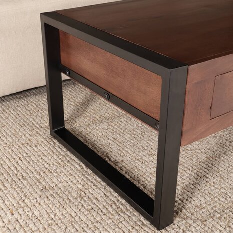 Lizzely Garden & Living Salontafel rechthoekig met lades walnoot bruin mangohout 120cm Kai Lizzely Garden & Living Salontafel rechthoekig met lades walnoot bruin mangohout 120cm Kai