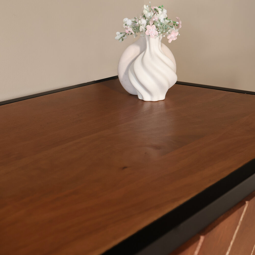 TV meubel industrieel Danae bruin visgraat mangohout 180cm TV meubel industrieel Danae bruin visgraat mangohout 180cm