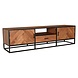 Lizzely Garden & Living TV meubel industrieel Danae bruin visgraat mangohout 165cm Lizzely Garden & Living TV meubel industrieel Danae bruin visgraat mangohout 165cm