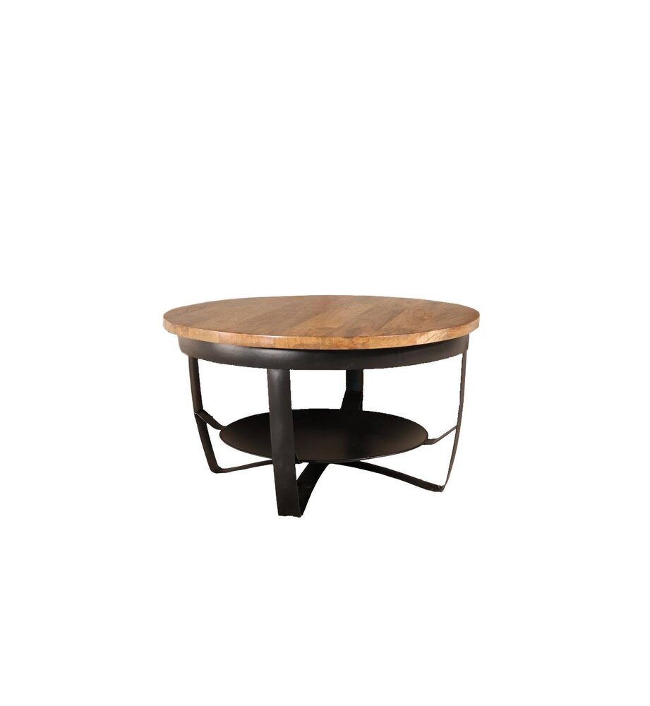 Salontafel rond mangohout Tycho bruin 70cm
