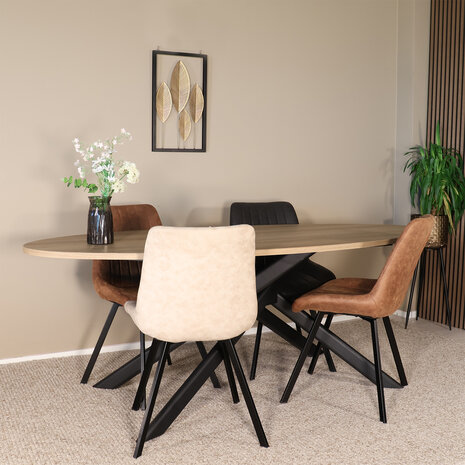 Lizzely Garden & Living Eettafel ovaal 210cm Twist lichtbruin ovale eettafel Lizzely Garden & Living Eettafel ovaal 210cm Twist lichtbruin ovale eettafel