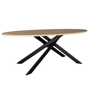 Lizzely Garden & Living Eettafel Twist ovaal 210cm lichtbruin MDF Lizzely Garden & Living Eettafel Twist ovaal 210cm lichtbruin MDF