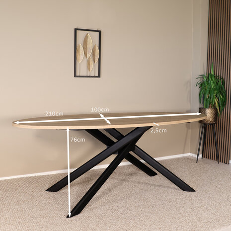 Lizzely Garden & Living Eettafel ovaal 210cm Twist lichtbruin ovale eettafel Lizzely Garden & Living Eettafel ovaal 210cm Twist lichtbruin ovale eettafel