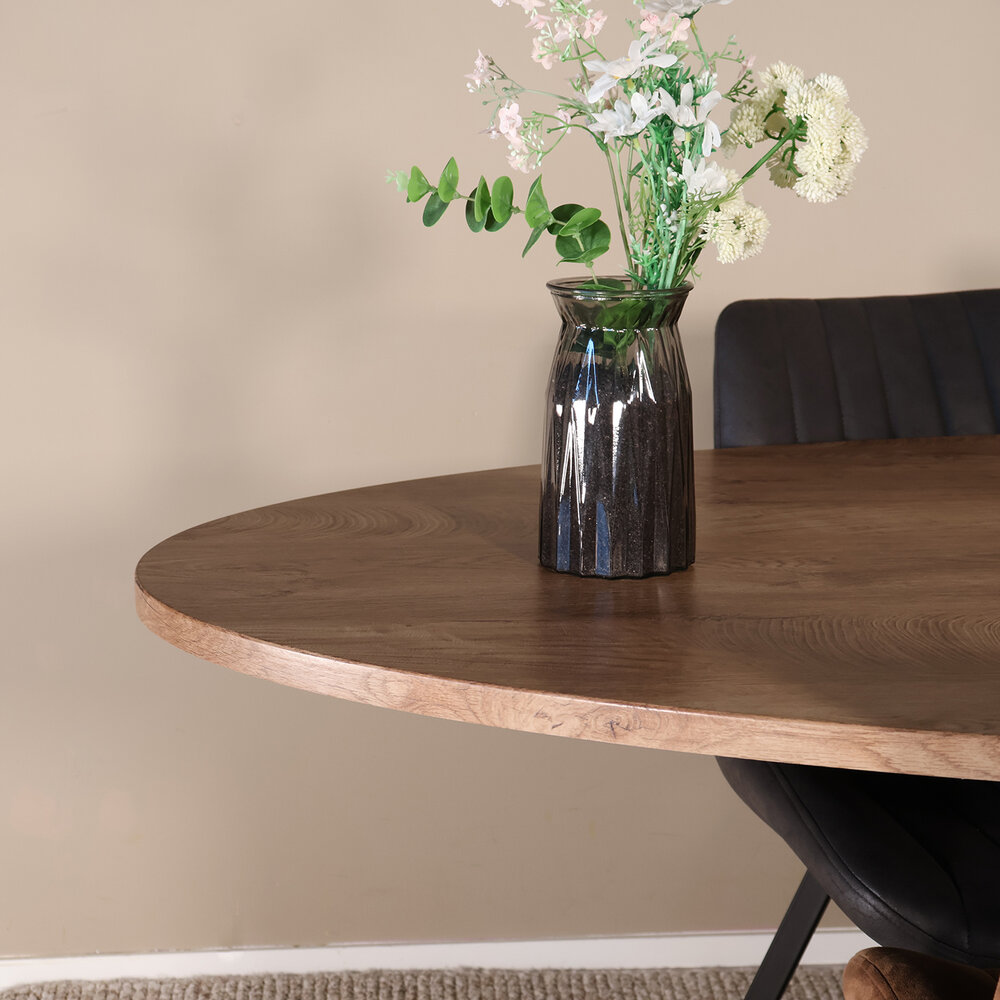 Eettafel ovaal 210cm Twist bruin ovale eettafel Eettafel ovaal 210cm Twist bruin ovale eettafel
