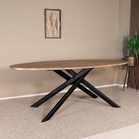 Lizzely Garden & Living Eettafel ovaal 210cm Twist bruin ovale eettafel Lizzely Garden & Living Eettafel ovaal 210cm Twist bruin ovale eettafel