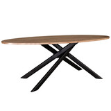 Lizzely Garden & Living Eettafel Twist ovaal 210cm bruin MDF Lizzely Garden & Living Eettafel Twist ovaal 210cm bruin MDF
