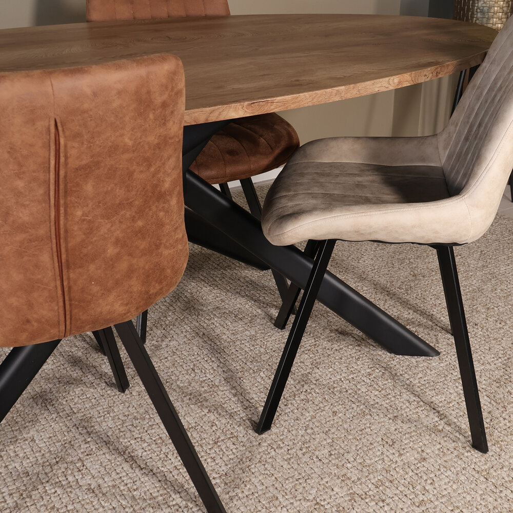 Eettafel ovaal 210cm Twist bruin ovale eettafel Eettafel ovaal 210cm Twist bruin ovale eettafel