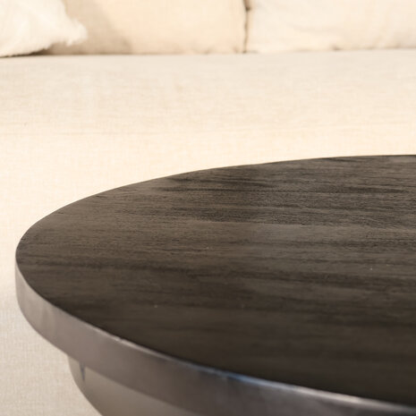 Lizzely Garden & Living Salontafel rond mangohout Tycho zwart 70cm Lizzely Garden & Living Salontafel rond mangohout Tycho zwart 70cm