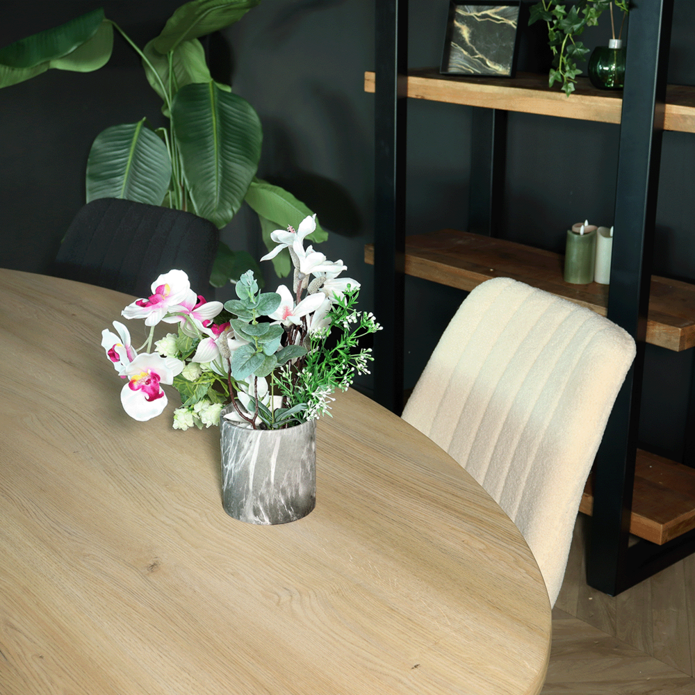 Eettafel Rato ovaal 200cm lichtbruin MDF Eettafel Rato ovaal 200cm lichtbruin MDF