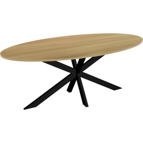 Lizzely Garden & Living Eettafel Rato ovaal 200cm lichtbruin MDF Lizzely Garden & Living Eettafel Rato ovaal 200cm lichtbruin MDF