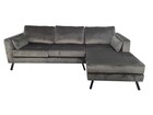 Hoekbank Hilde 270cm donkergrijs velvet rechts Hoekbank Hilde 270cm donkergrijs velvet rechts
