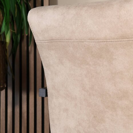 Lizzely Garden & Living Eetkamerstoel met armleuning zand microvezel Noor