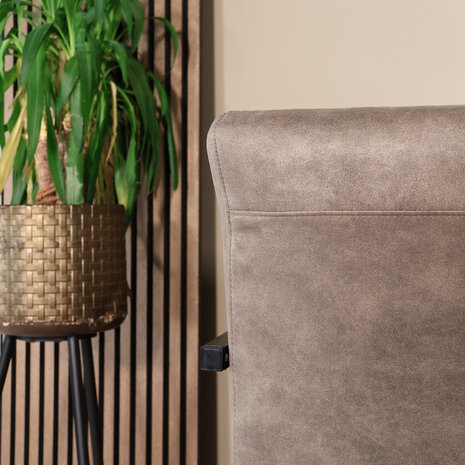 Lizzely Garden & Living Eetkamerstoel met armleuning grijs microvezel Noor