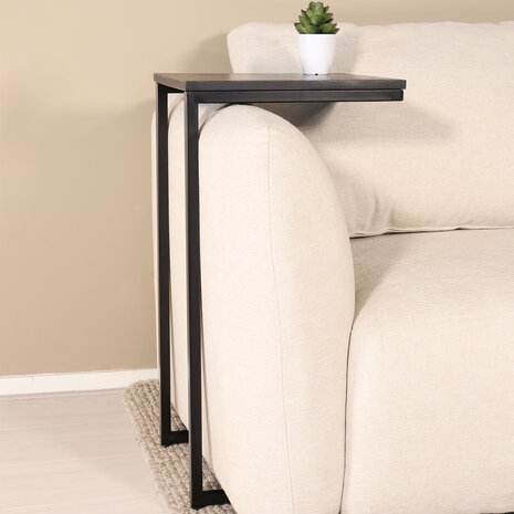 Lizzely Garden & Living Bijzettafel Industrieel Jerry 74cm zwart mangohout Lizzely Garden & Living Bijzettafel Industrieel Jerry 74cm zwart mangohout