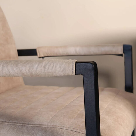 Lizzely Garden & Living Eetkamerstoel met armleuning zand microvezel Noor