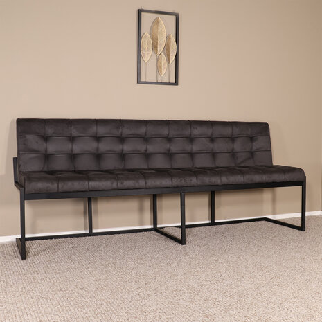 Lizzely Garden & Living Eetkamerbank Vito 220cm zwart microvezel eetbank Lizzely Garden & Living Eetkamerbank Vito 220cm zwart microvezel eetbank