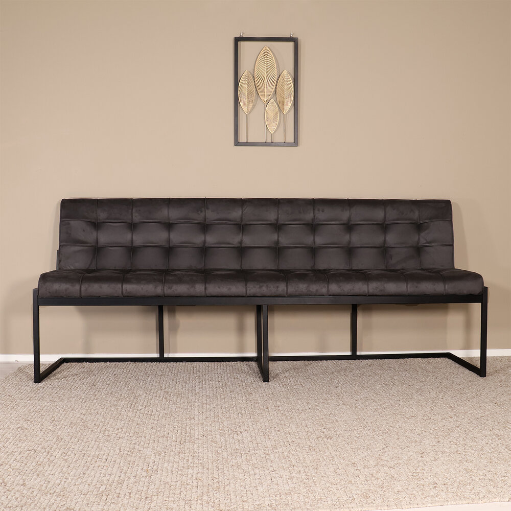Eetkamerbank Vito 220cm zwart microvezel eetbank Eetkamerbank Vito 220cm zwart microvezel eetbank