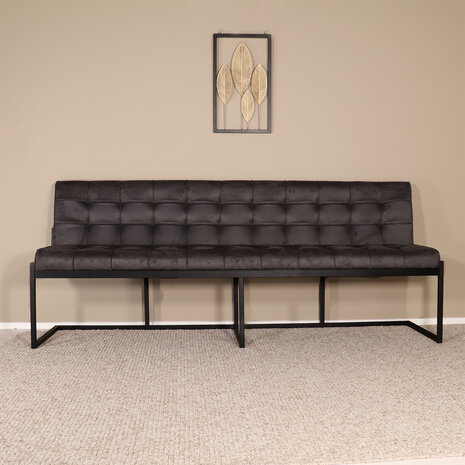 Lizzely Garden & Living Eetkamerbank Vito 220cm zwart microvezel eetbank Lizzely Garden & Living Eetkamerbank Vito 220cm zwart microvezel eetbank