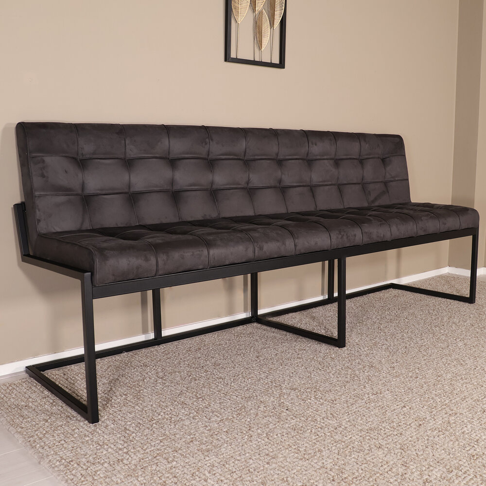 Eetkamerbank Vito 220cm zwart microvezel eetbank Eetkamerbank Vito 220cm zwart microvezel eetbank