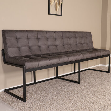 Lizzely Garden & Living Eetkamerbank Vito 220cm antraciet microvezel eetbank Lizzely Garden & Living Eetkamerbank Vito 220cm antraciet microvezel eetbank