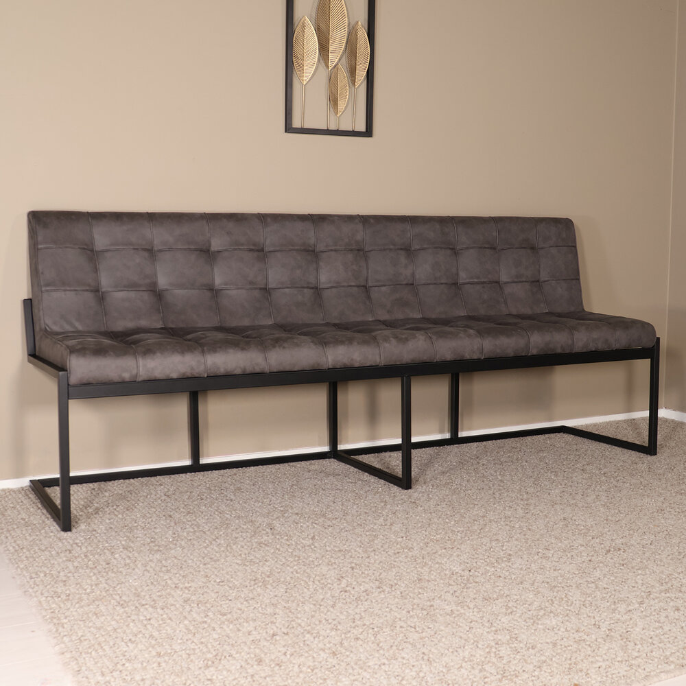 Eetkamerbank Vito 220cm antraciet microvezel eetbank Eetkamerbank Vito 220cm antraciet microvezel eetbank