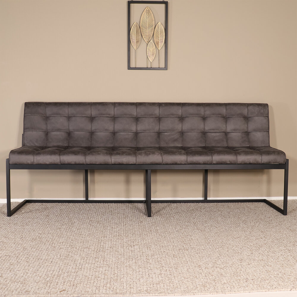 Eetkamerbank Vito 220cm antraciet microvezel eetbank Eetkamerbank Vito 220cm antraciet microvezel eetbank