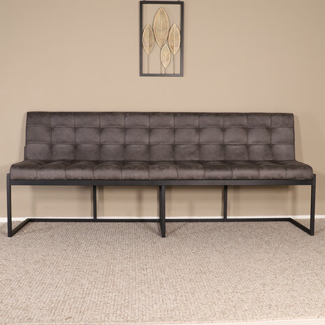 Lizzely Garden & Living Eetkamerbank Vito 220cm antraciet microvezel eetbank Lizzely Garden & Living Eetkamerbank Vito 220cm antraciet microvezel eetbank