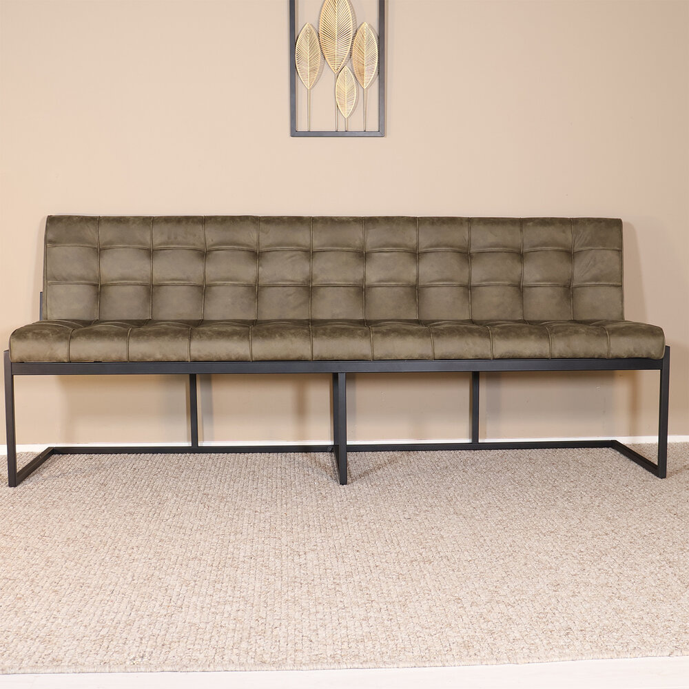 Eetkamerbank Vito 220cm donkergroen microvezel eetbank Eetkamerbank Vito 220cm donkergroen microvezel eetbank