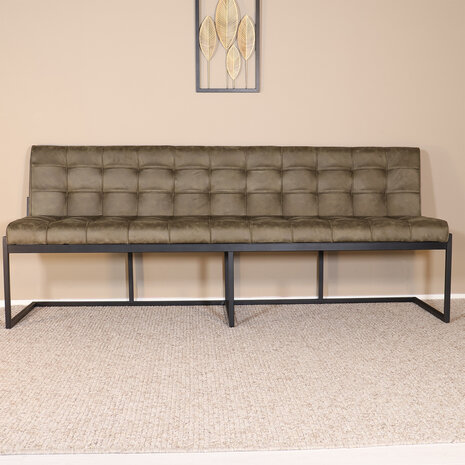 Lizzely Garden & Living Eetkamerbank Vito 220cm donkergroen microvezel eetbank Lizzely Garden & Living Eetkamerbank Vito 220cm donkergroen microvezel eetbank