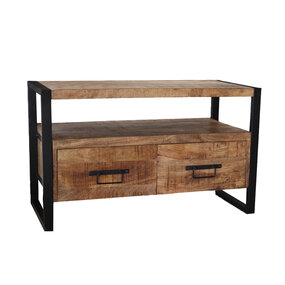 Lizzely Garden & Living TV meubel mangohout Ilse industrieel 100cm duurzaam massief hout mango Lizzely Garden & Living TV meubel mangohout Ilse industrieel 100cm duurzaam massief hout mango