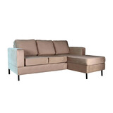 Lizzely Garden & Living Hoekbank design Venna 200cm bank champagne velvet loungebank zowel links als rechts bankstel