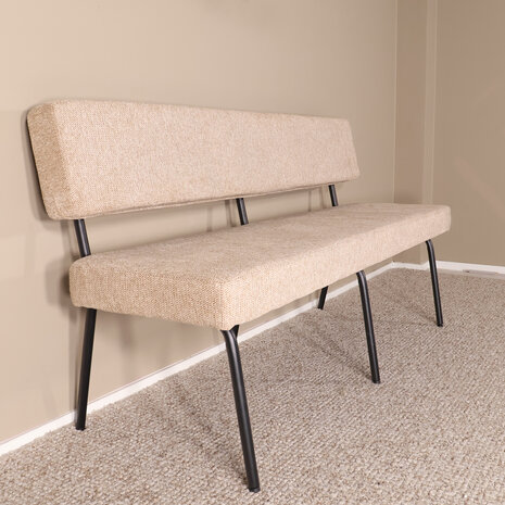 Lizzely Garden & Living Eetkamerbank Wendy 160cm beige stof eetbank Lizzely Garden & Living Eetkamerbank Wendy 160cm beige stof eetbank