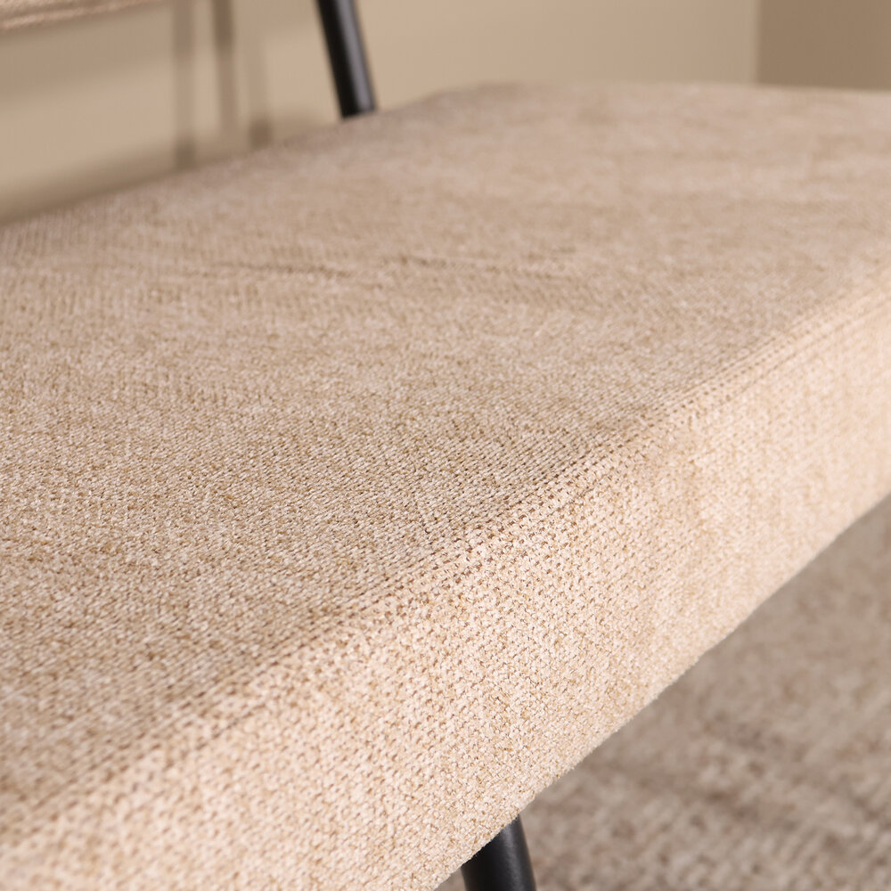 Eetkamerbank Wendy 160cm beige stof eetbank Eetkamerbank Wendy 160cm beige stof eetbank