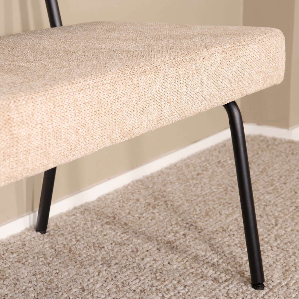 Eetkamerbank Wendy 160cm beige stof eetbank Eetkamerbank Wendy 160cm beige stof eetbank