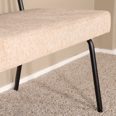Lizzely Garden & Living Eetkamerbank Wendy 160cm beige stof eetbank Lizzely Garden & Living Eetkamerbank Wendy 160cm beige stof eetbank