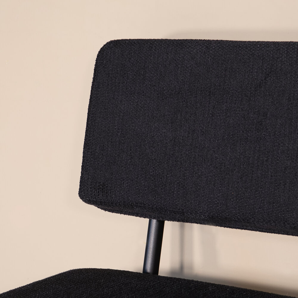 Eetkamerbank Wendy 200cm zwart stof eetbank Eetkamerbank Wendy 200cm zwart stof eetbank